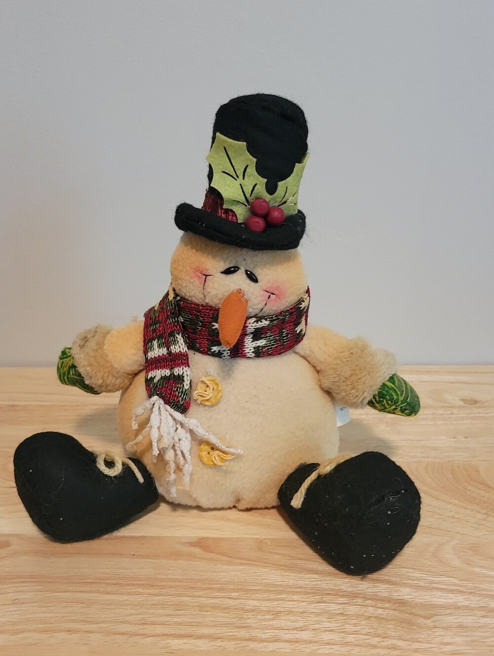 Plush Snowman with Weighted Bottom Top Hat and Scarf